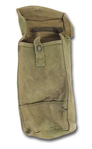 1937 PATTERN BASIC AMMO POUCH (NO DATE, PRESS STUD, BRASS FITTINGS, GRADE 2)
