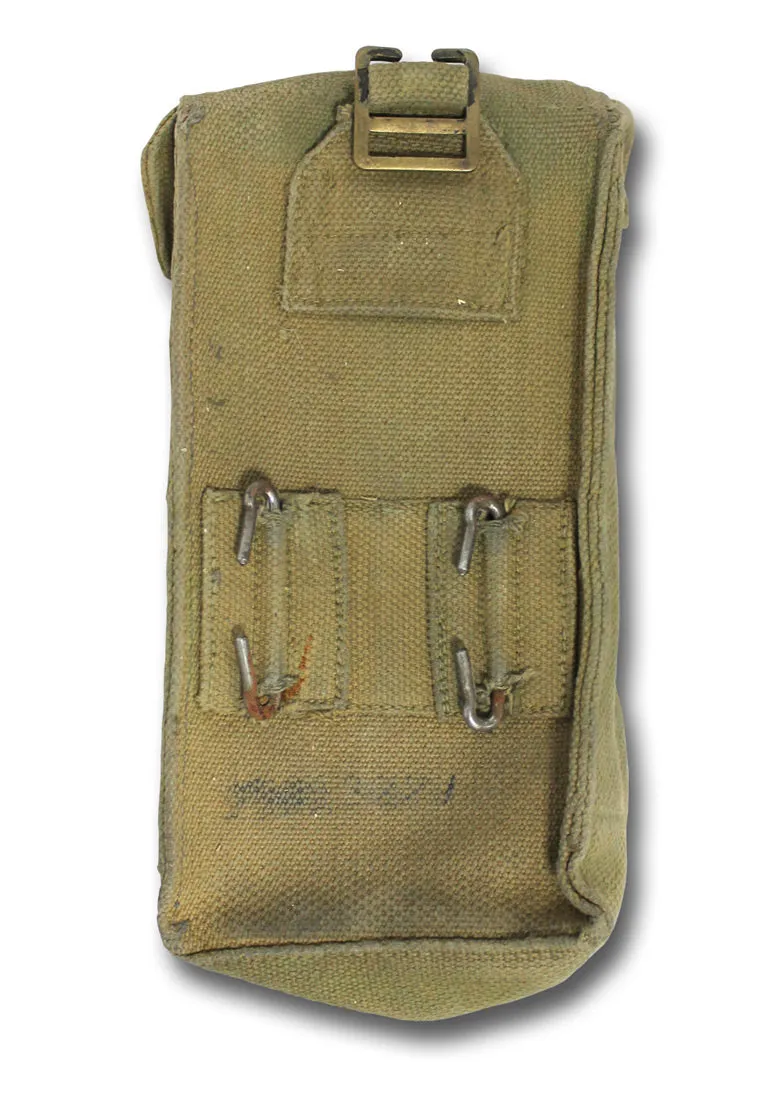 1937 PATTERN BASIC AMMO POUCH (NO DATE, PRESS STUD, BRASS FITTINGS, GRADE 2)