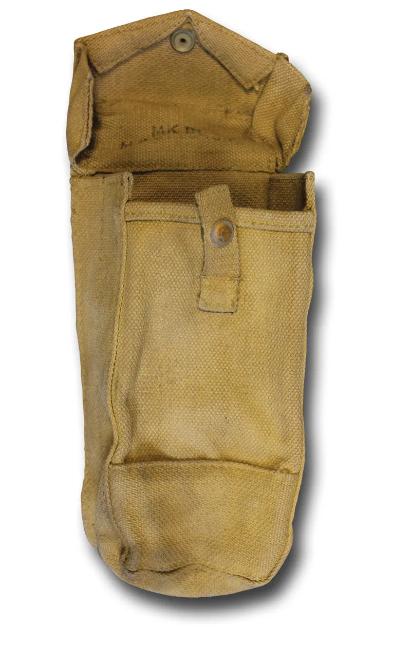 1937 PATTERN BASIC AMMO POUCH (WWII DATED, PRESS STUD, BRASS FITTINGS)