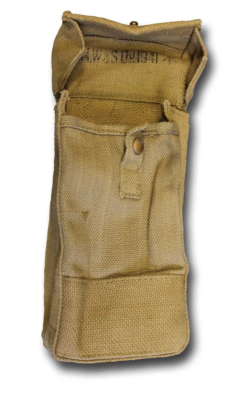 1937 PATTERN BASIC AMMO POUCH (WWII DATED, PRESS STUD, BRASS FITTINGS)