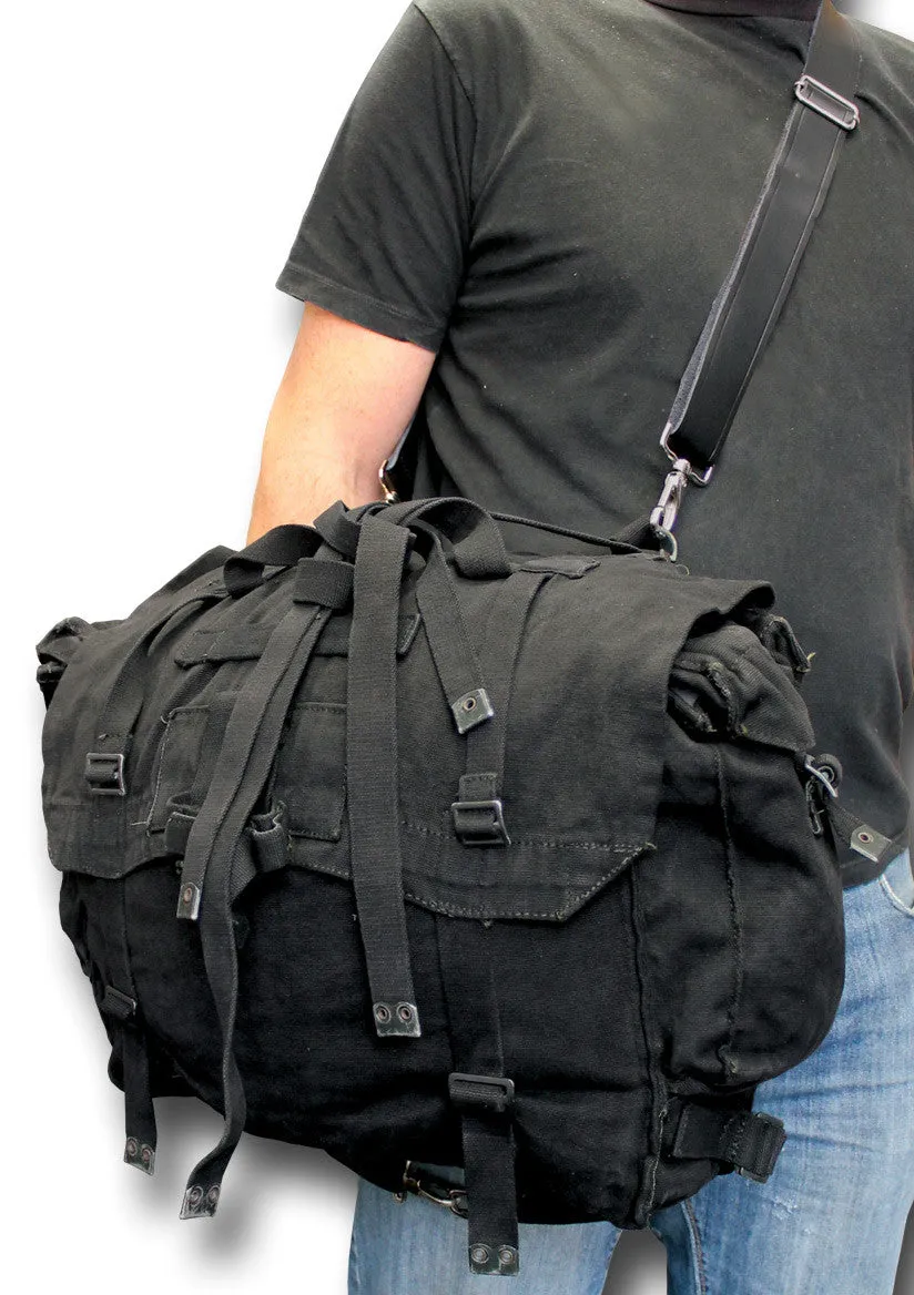 BLACK CANVAS MOTORCYCLE PANNIERS GRADE 1