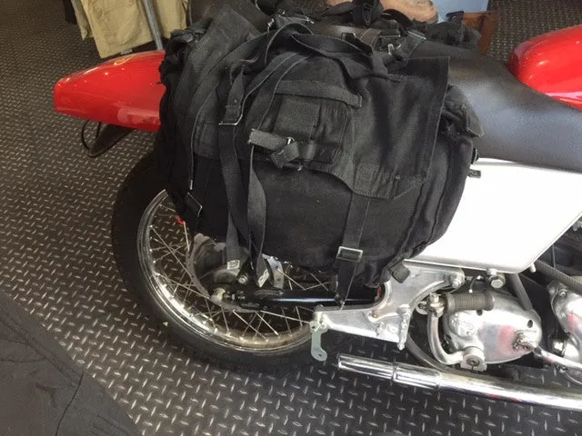 BLACK CANVAS MOTORCYCLE PANNIERS GRADE 1