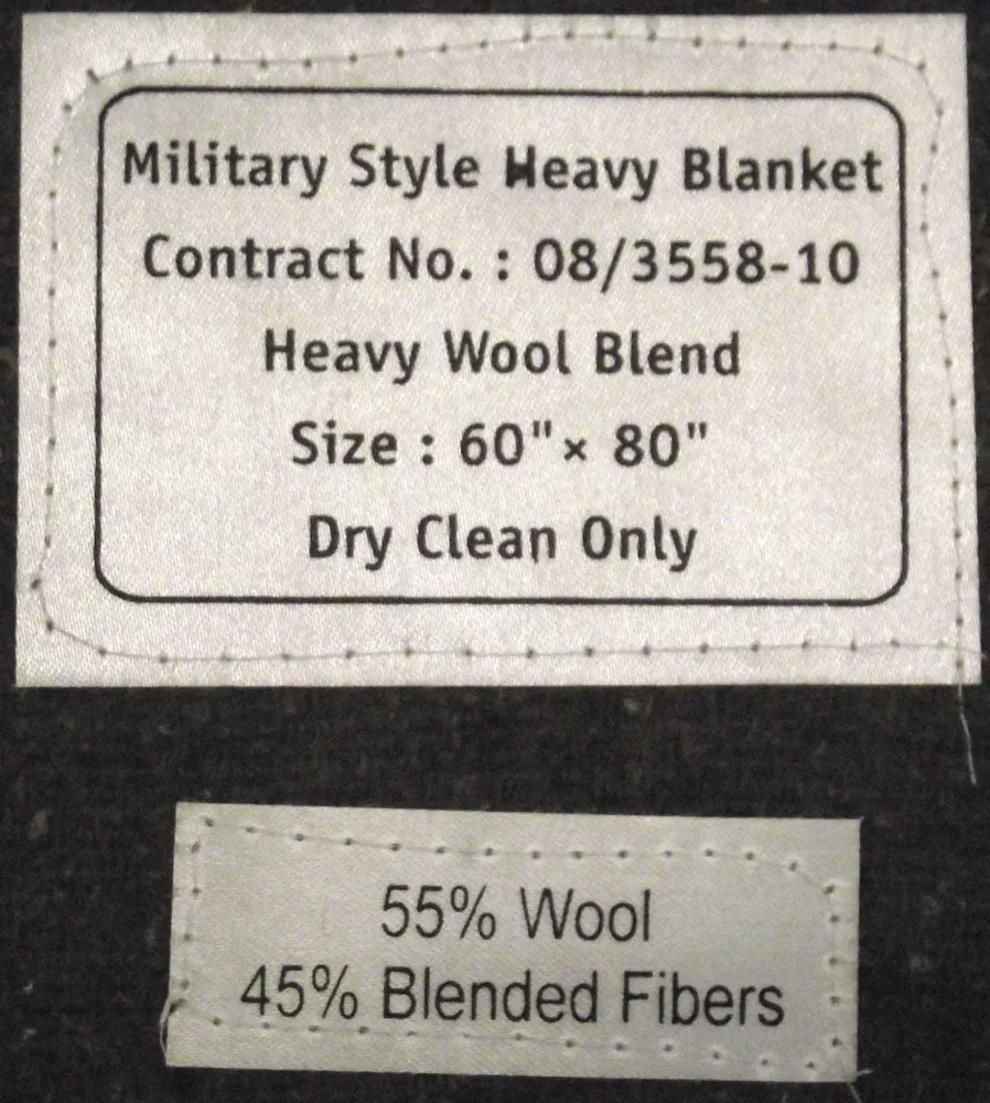 GREY ARMY BLANKET WITH RED EDGES