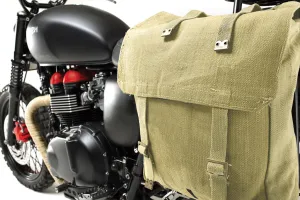 KHAKI WWII STYLE LARGE MOTORCYCLE PANNIERS