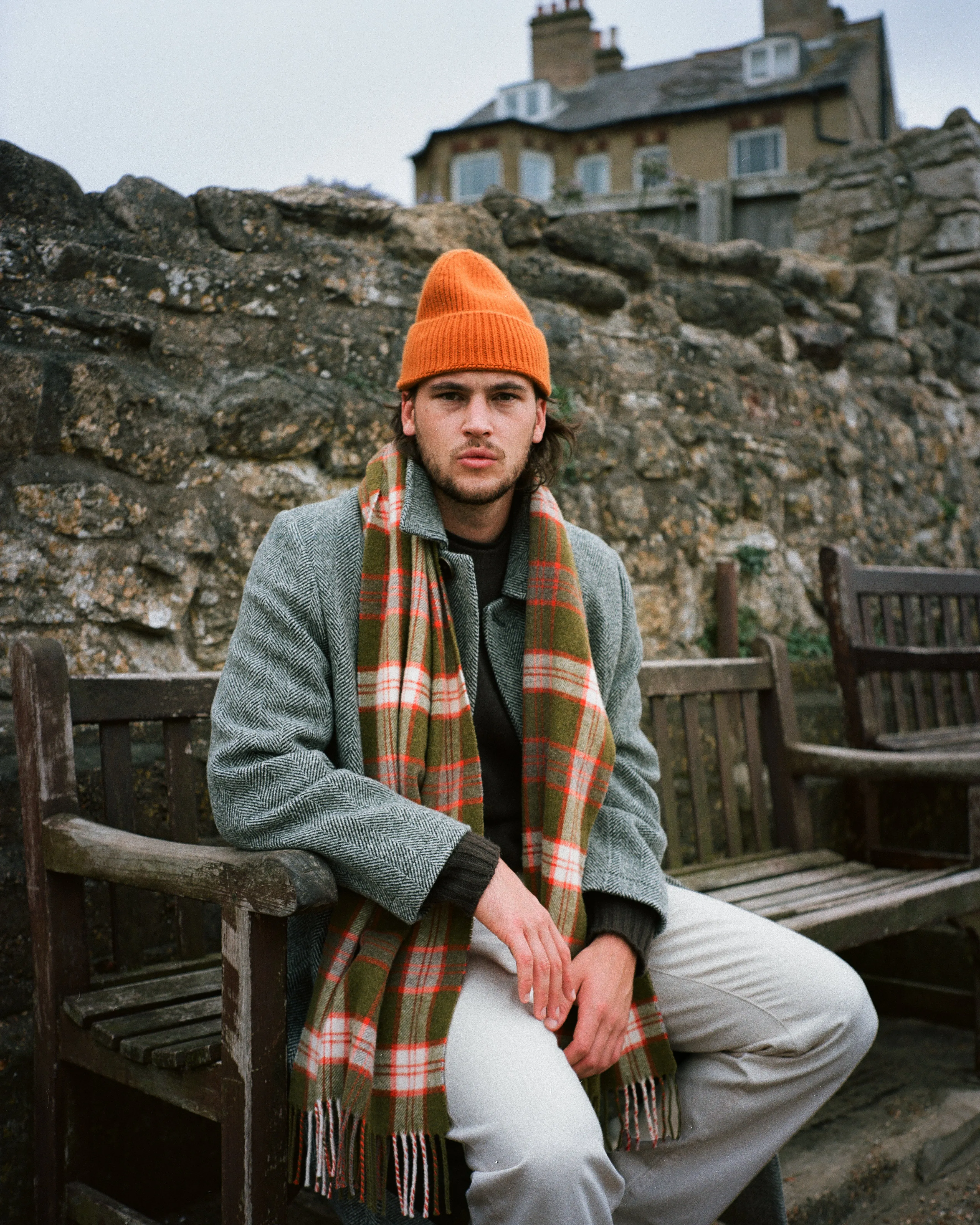 Murray scarf in green tartan check