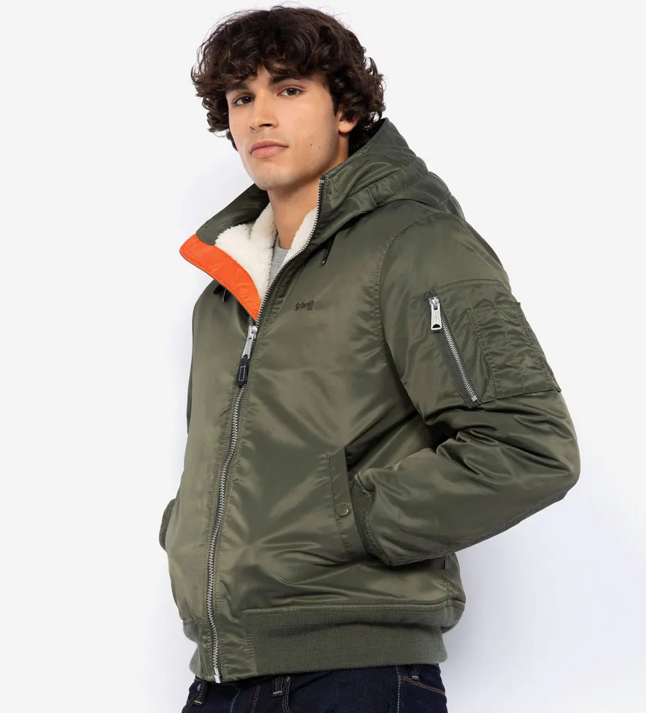SCHOTT B19RS HOODED BOMBER JACKET