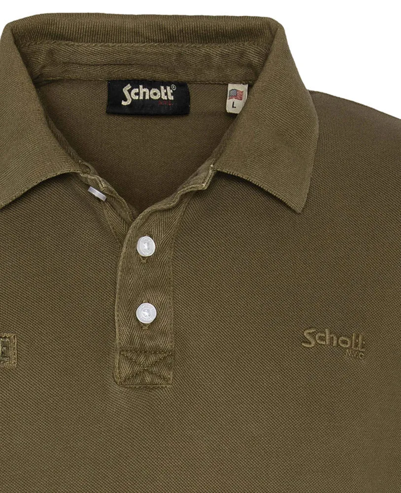 SCHOTT PSCASON ARMY POLO SHIRT