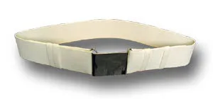 WHITE COURLENE BELT WITH CHROME BUCKLE