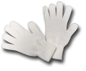 WHITE KNITTED COTTON GLOVES
