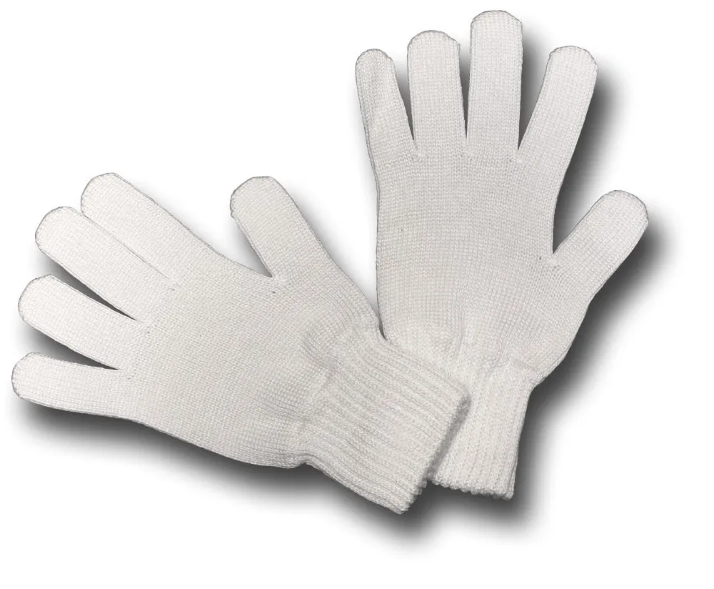 WHITE KNITTED COTTON GLOVES