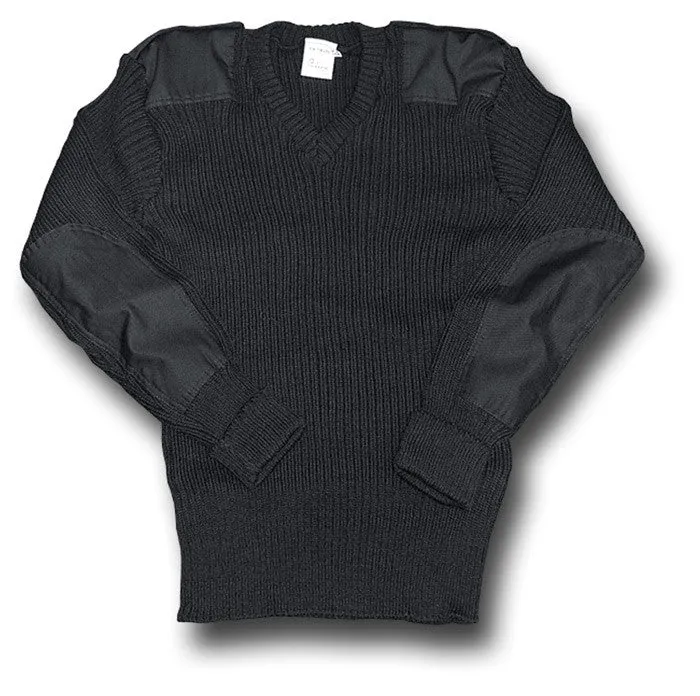 WOOLLY PULLY V-NECK BLACK