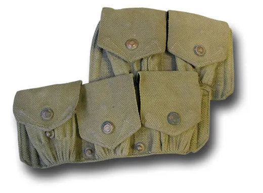WWI KHAKI POUCH LEFT AND RIGHT