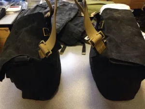 WWII BLACK M/C PANNIERS LARGE