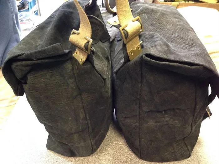WWII BLACK M/C PANNIERS LARGE